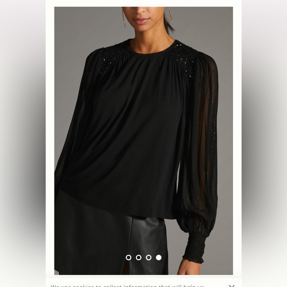 Anthropologie Bl-nk Sequin-Embellished Blouse - Picture 2 of 8
